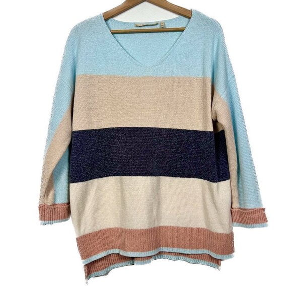 Soft Surroundings Sweaters - Soft Surrondings Size Large Striped Color Block Chenille Soft Stretch Sweater